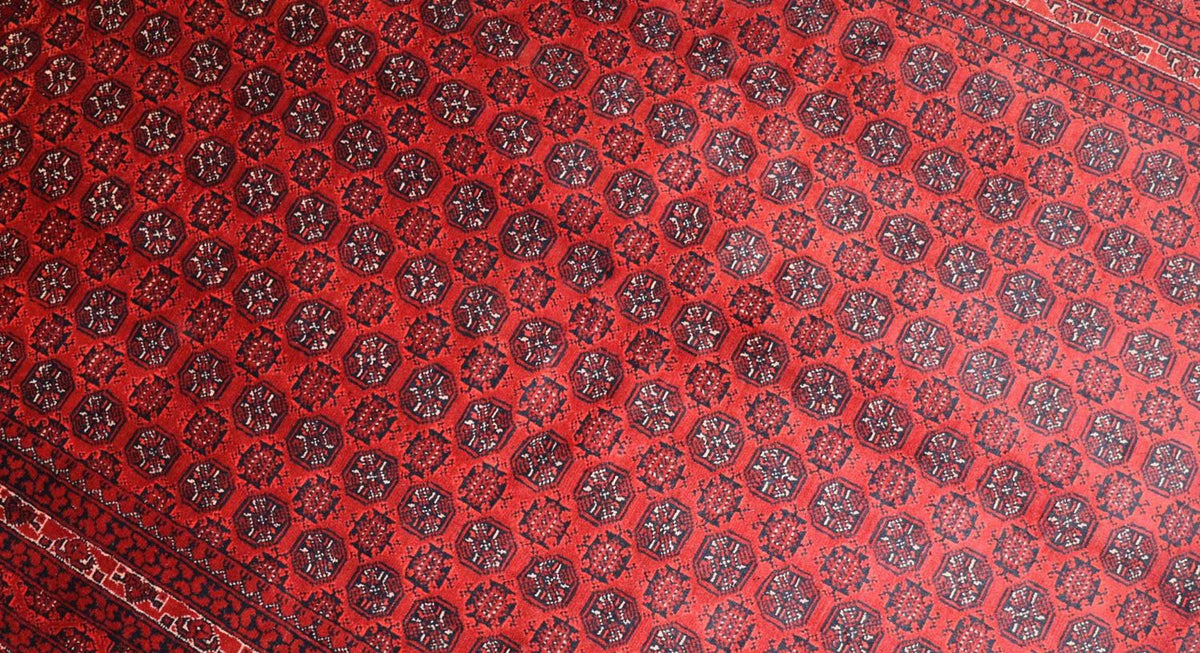 Afghan Teppich 193 x 144 cm - dunkelrot