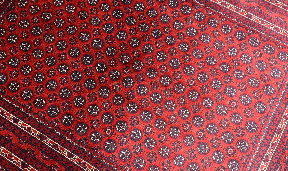 Afghan Teppich 196 x 147 cm - dunkelrot