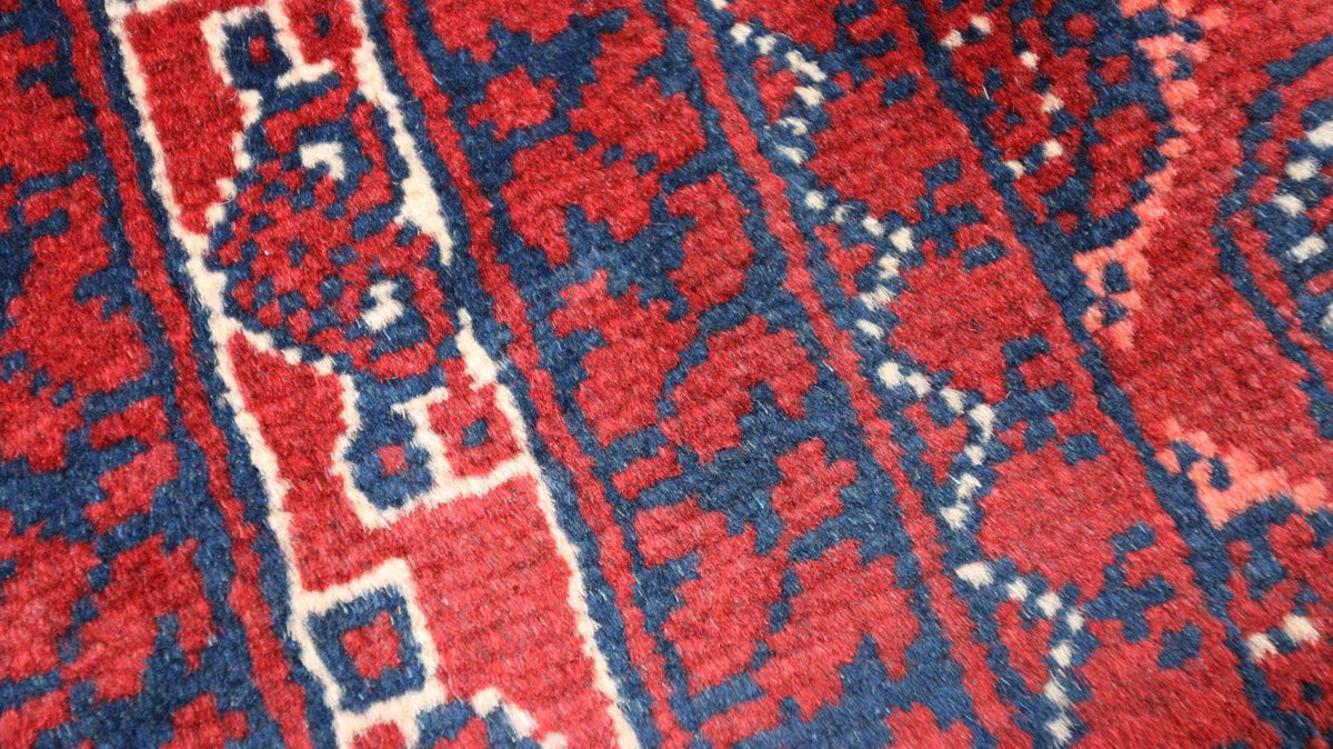 Afghan Teppich 195 x 151 cm - dunkelrot