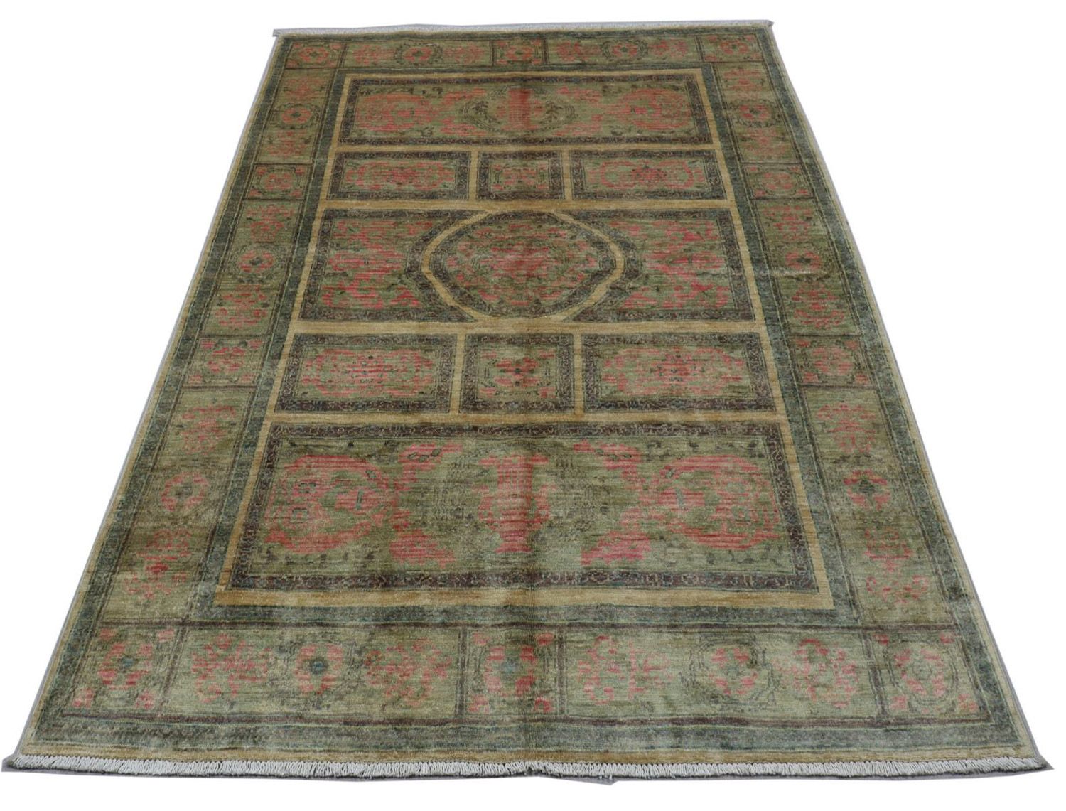 Ziegler Teppich 220 x 120 cm - olivgrün
