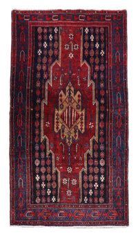 Gabbeh Teppich - Loribaft Perser 243 x 133 cm - rot