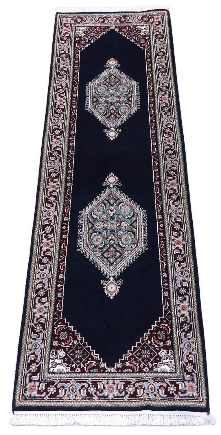 Perserteppich - Bidjar 253 x 79 cm - dunkelblau