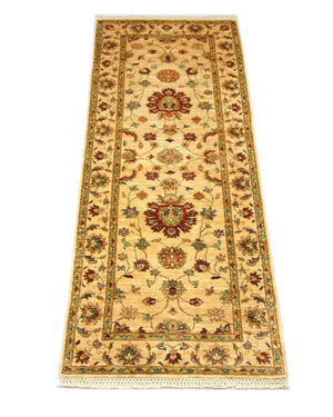 Ziegler Teppich 220 x 76 cm - gelb