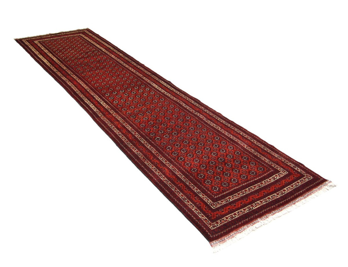 Afghan Teppich - Buchara 339 x 84 cm - rot