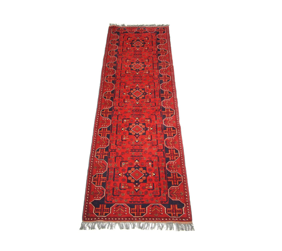 Afghan Teppich - Kunduz 286 x 75 cm - rot