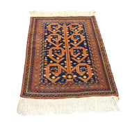 Afghan Teppich 140 x 95 cm - blau