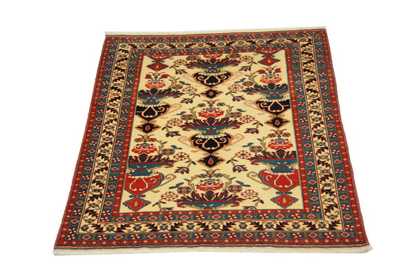 Afghan Teppich 135 x 114 cm - beige