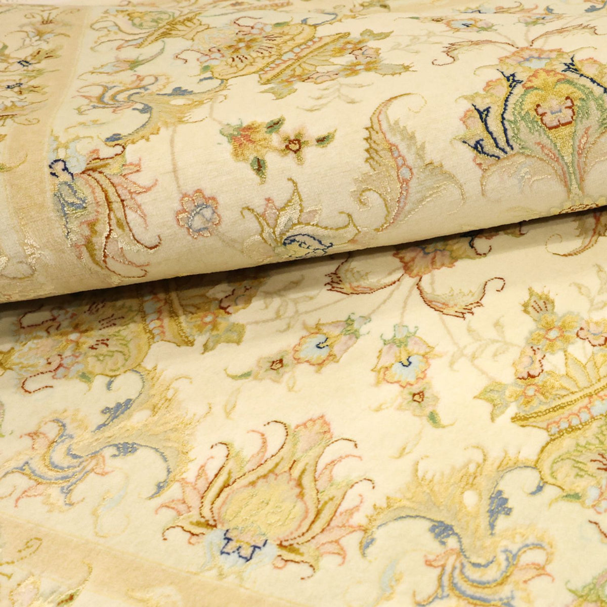 Perserteppich - Täbriz - Premium - Seidenkette - 160 x 97 cm - sand