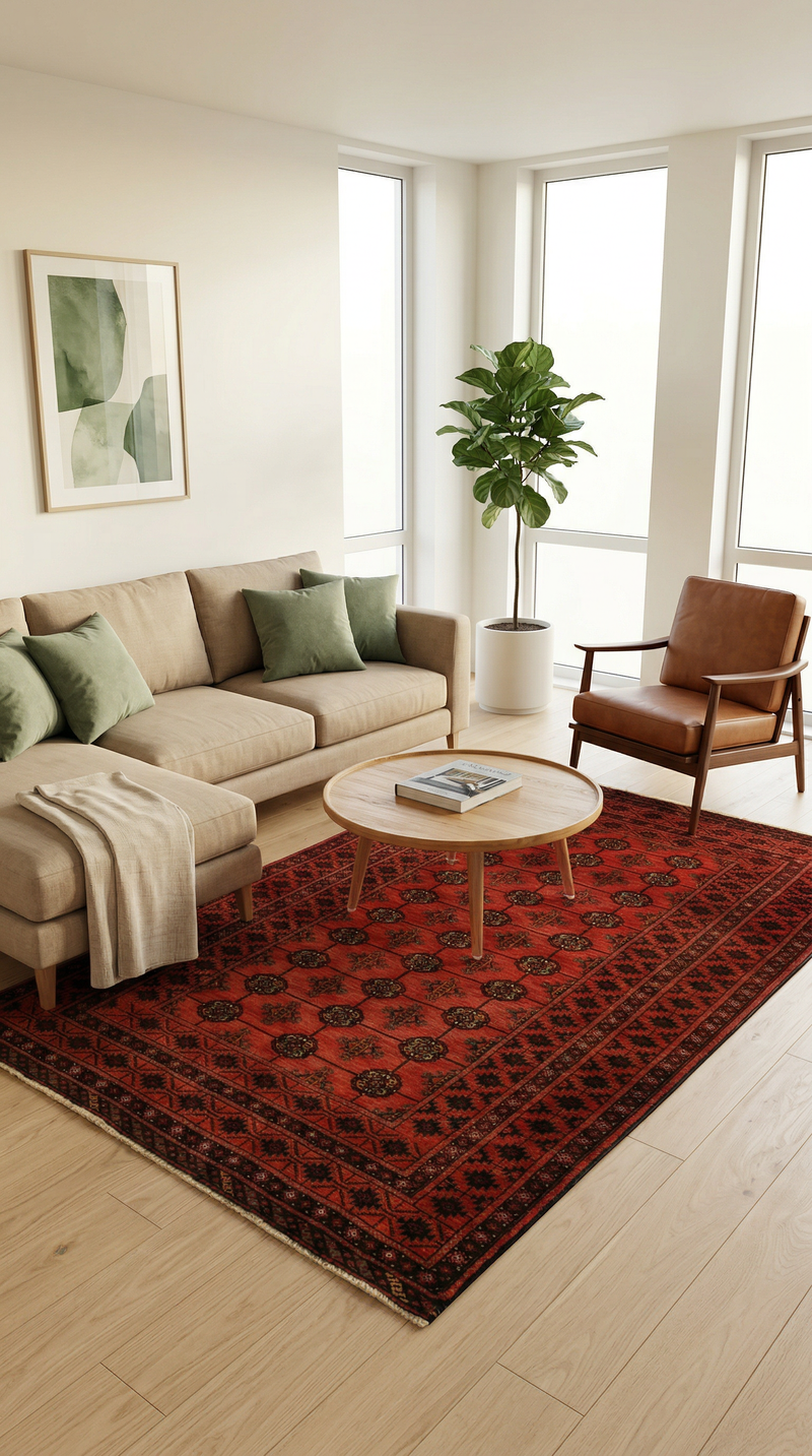 Belutsch Teppich 212 x 129 cm - rot