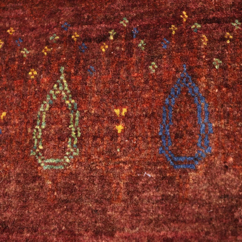 Gabbeh Teppich - Kaschkuli Perser - 155 x 80 cm - dunkelrot