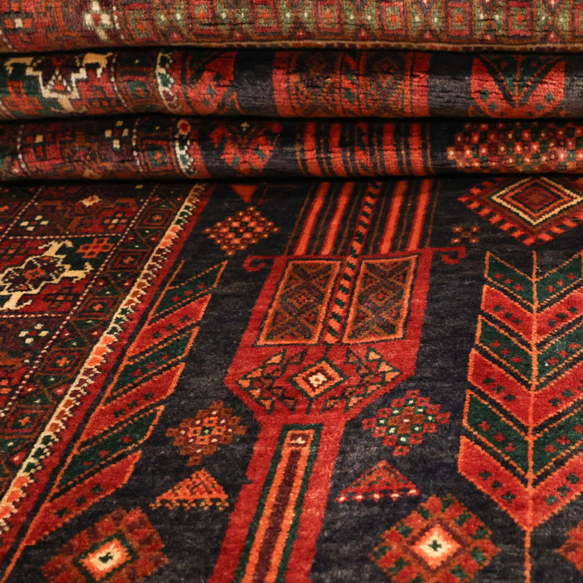 Läufer Belutsch - 292 x 110 cm - dunkelrot