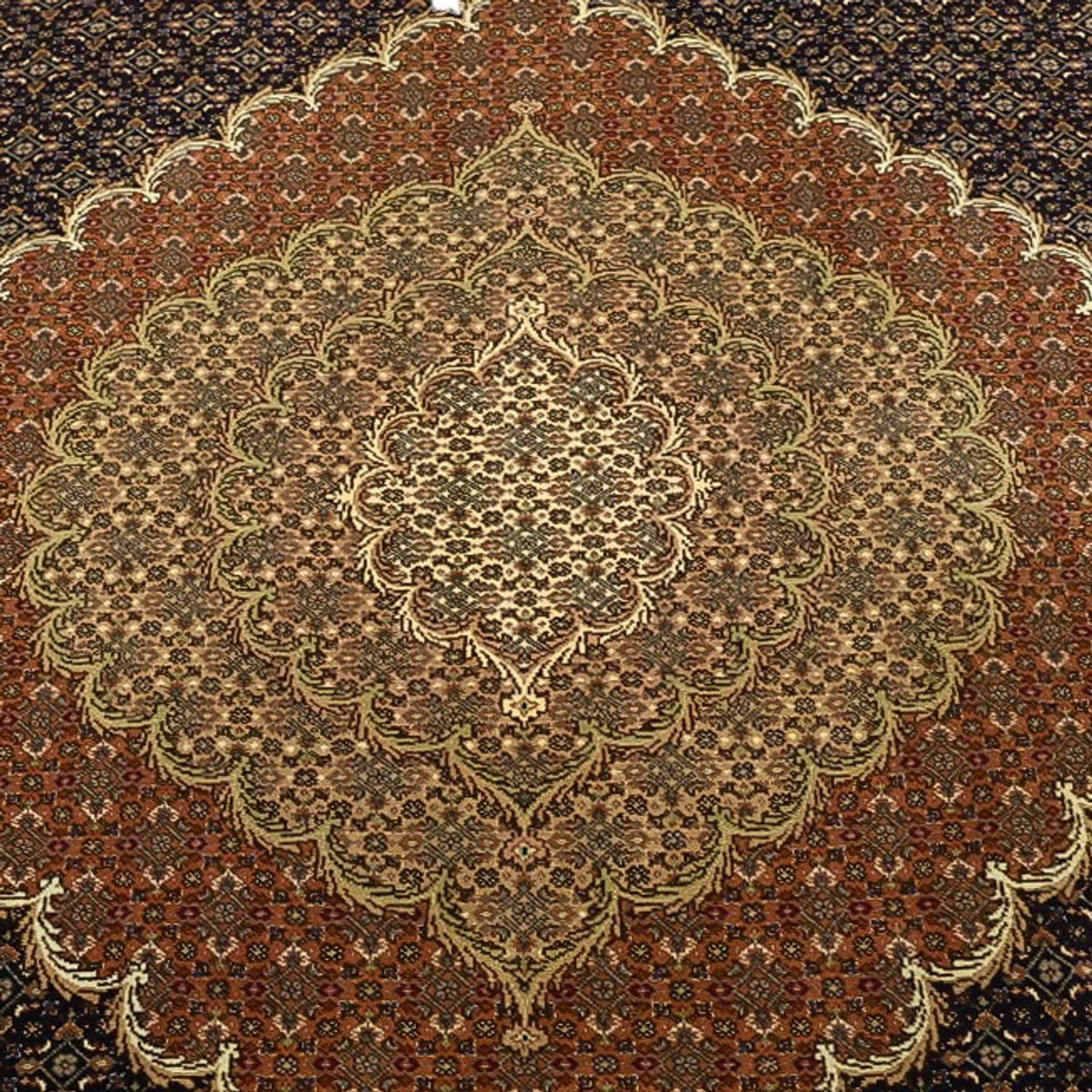 Perserteppich - Täbriz - Royal - Seidenkette - 362 x 251 cm - dunkelbeige