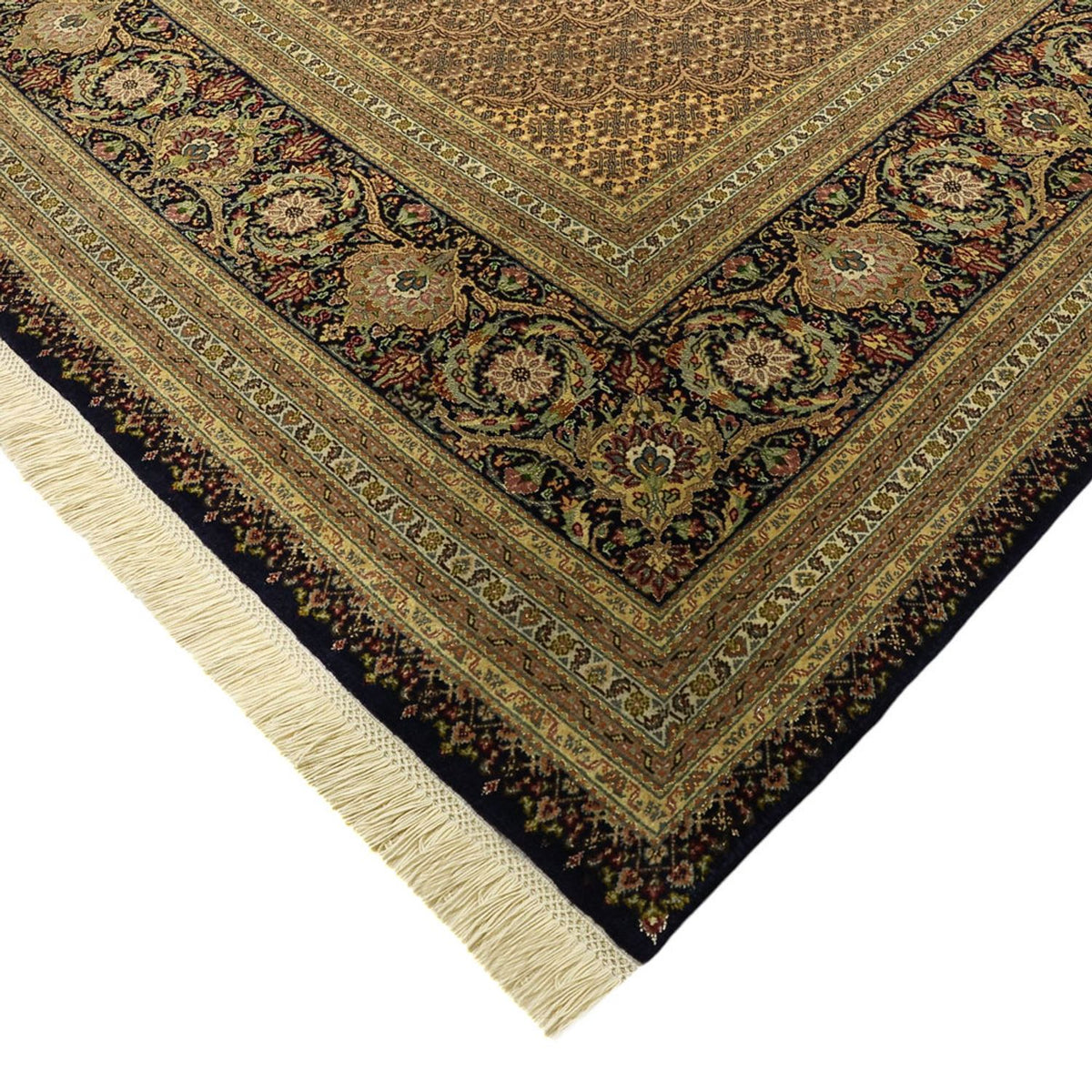 Perserteppich - Täbriz - Royal - Seidenkette - 362 x 251 cm - dunkelbeige