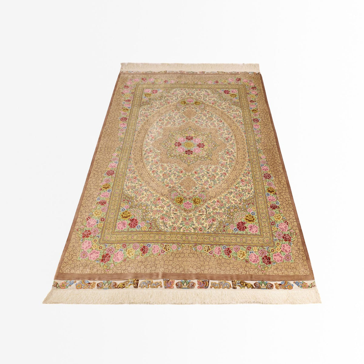 Perserteppich - Ghom - Royal - 165 x 101 cm - hellbeige