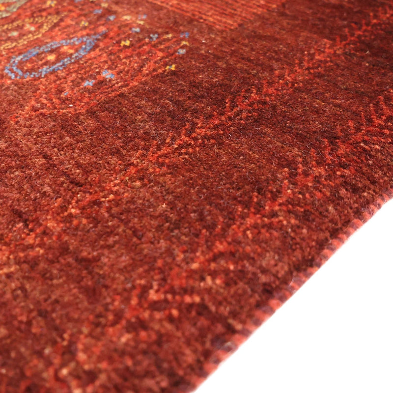 Gabbeh Teppich - Kaschkuli Perser - 131 x 82 cm - dunkelrot