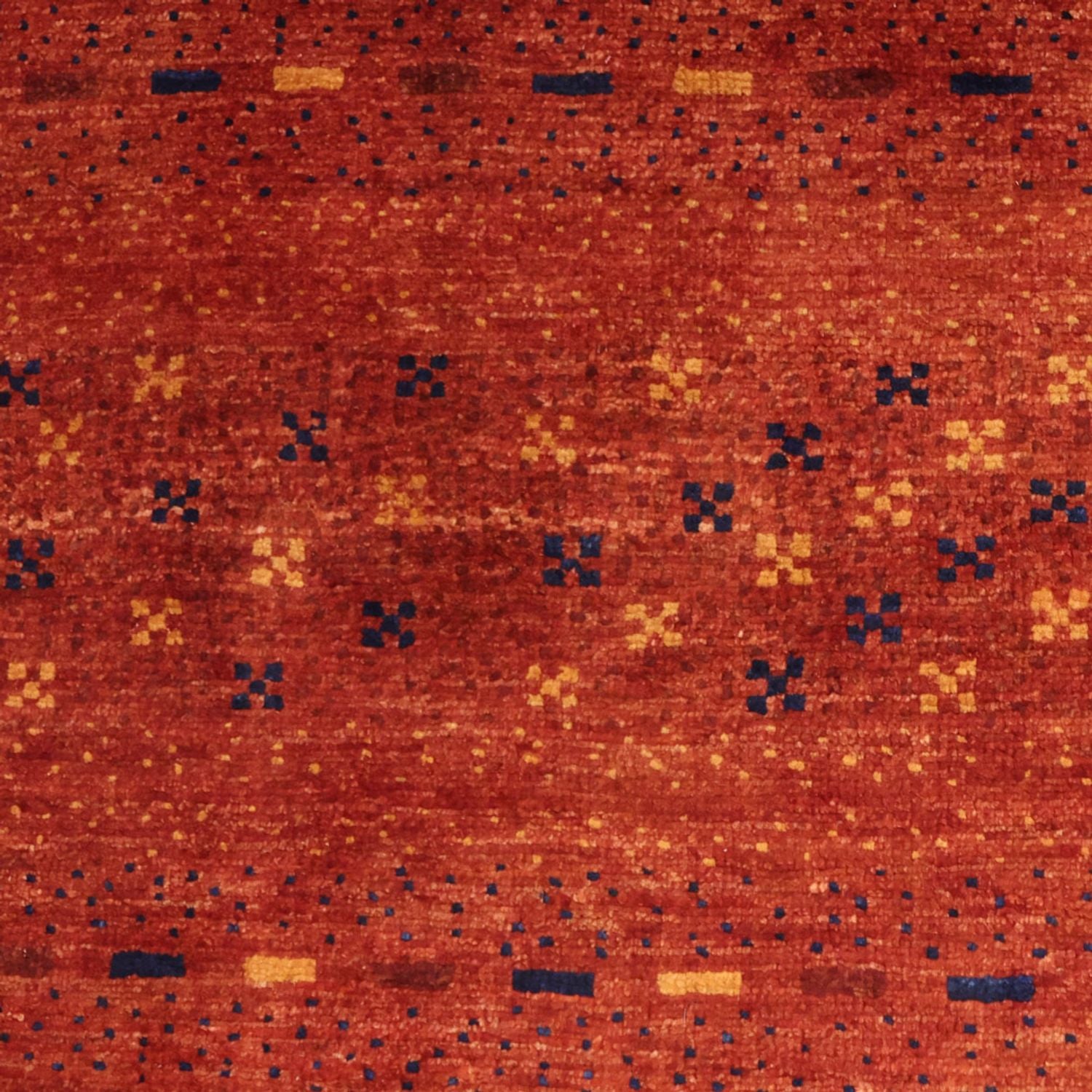 Gabbeh Teppich - Kaschkuli Perser quadratisch  - 111 x 101 cm - dunkelrot