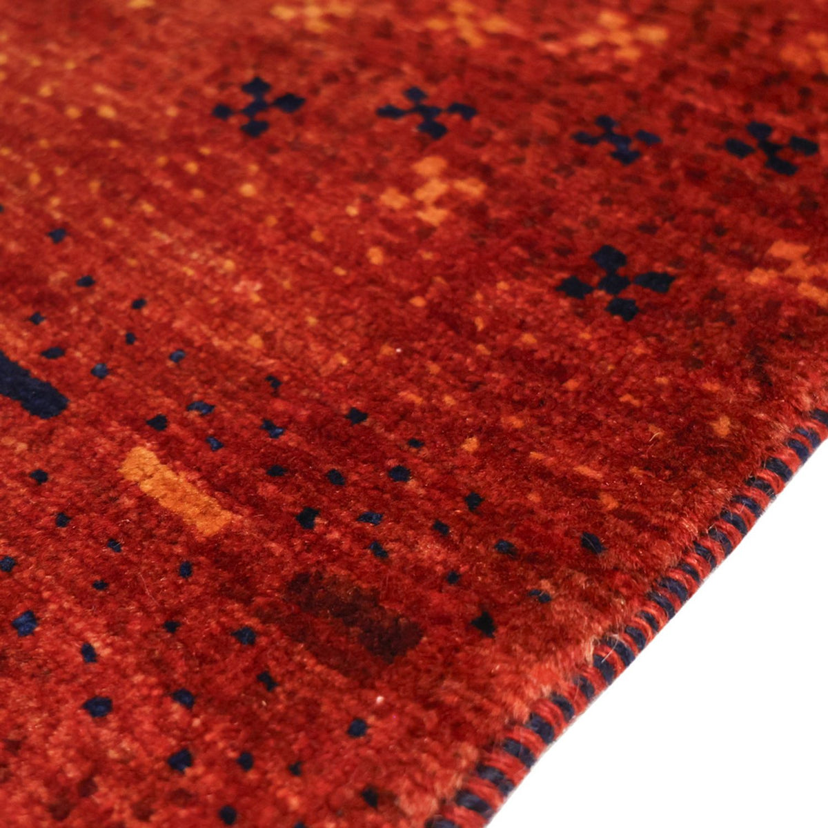 Gabbeh Teppich - Kaschkuli Perser quadratisch  - 111 x 101 cm - dunkelrot