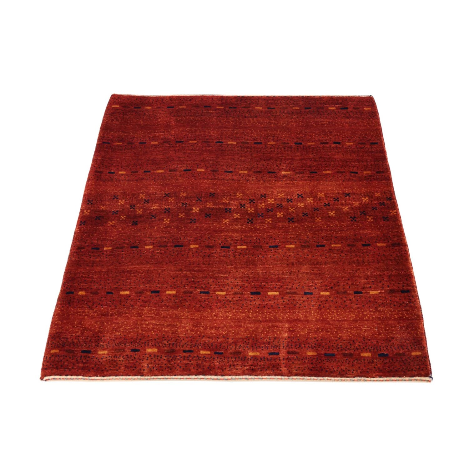 Gabbeh Teppich - Kaschkuli Perser quadratisch  - 111 x 101 cm - dunkelrot