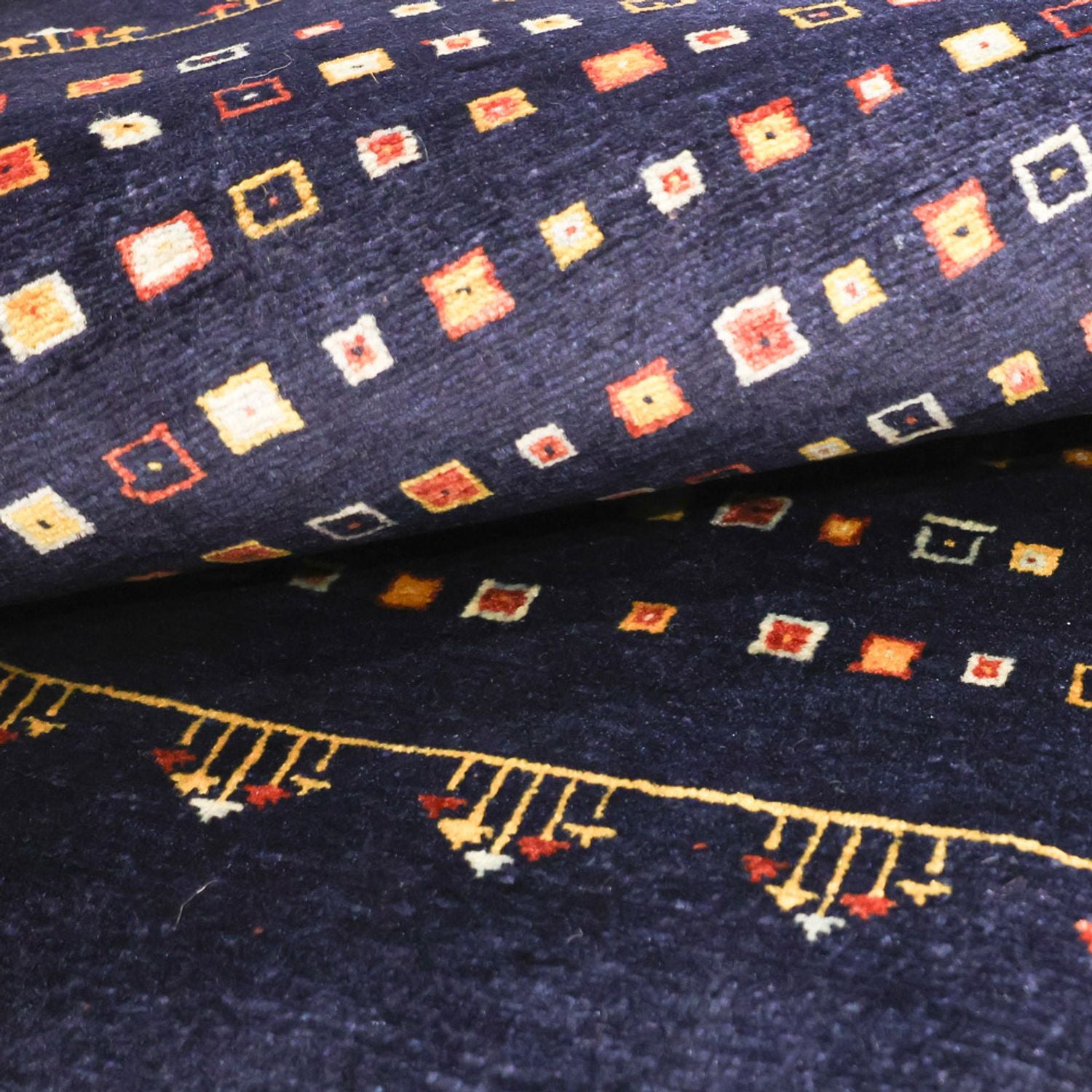 Gabbeh Teppich - Kaschkuli Perser - 119 x 81 cm - dunkelblau