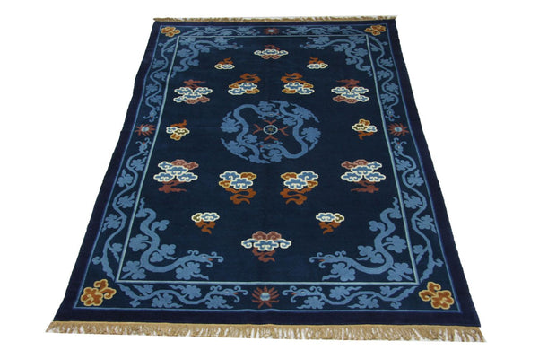 China Teppich 274 x 183 cm - blau