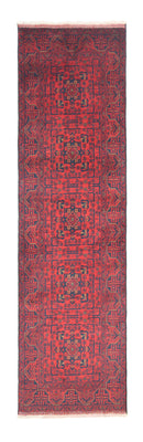 Afghan Teppich - Kunduz 290 x 80 cm - dunkelrot
