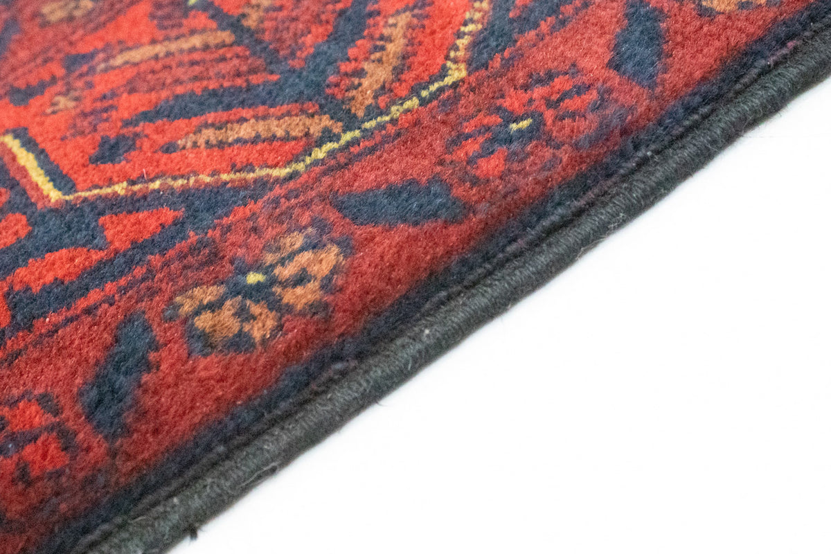 Afghan Teppich - Kunduz 290 x 80 cm - dunkelrot