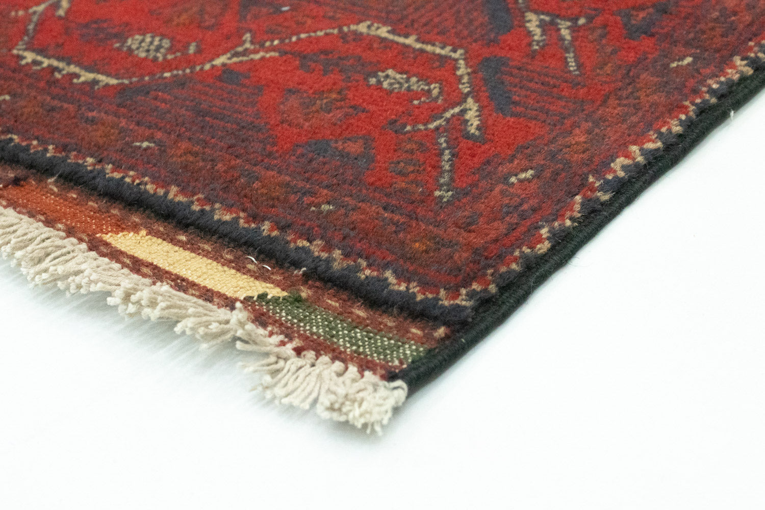 Afghan Teppich - Kunduz 123 x 75 cm - dunkelrot