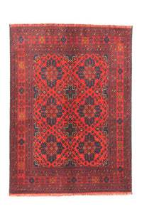 Afghan Teppich - Kunduz 142 x 103 cm - rot