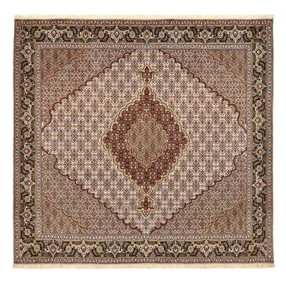 Perserteppich - Täbriz - Royal quadratisch  - 202 x 196 cm - hellbraun
