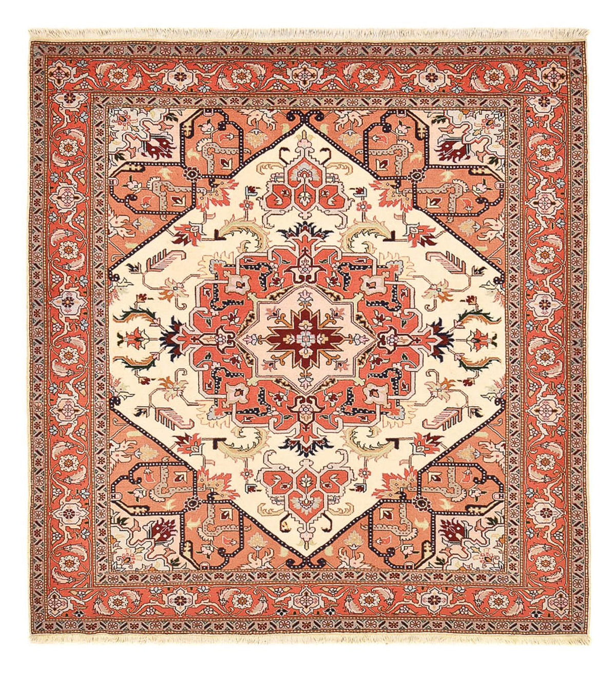 Perserteppich - Täbriz - Royal quadratisch  - 216 x 195 cm - creme
