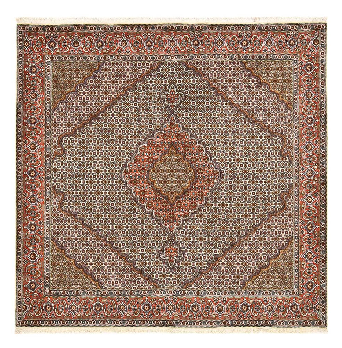 Perserteppich - Täbriz - Royal quadratisch  - 210 x 206 cm - rost