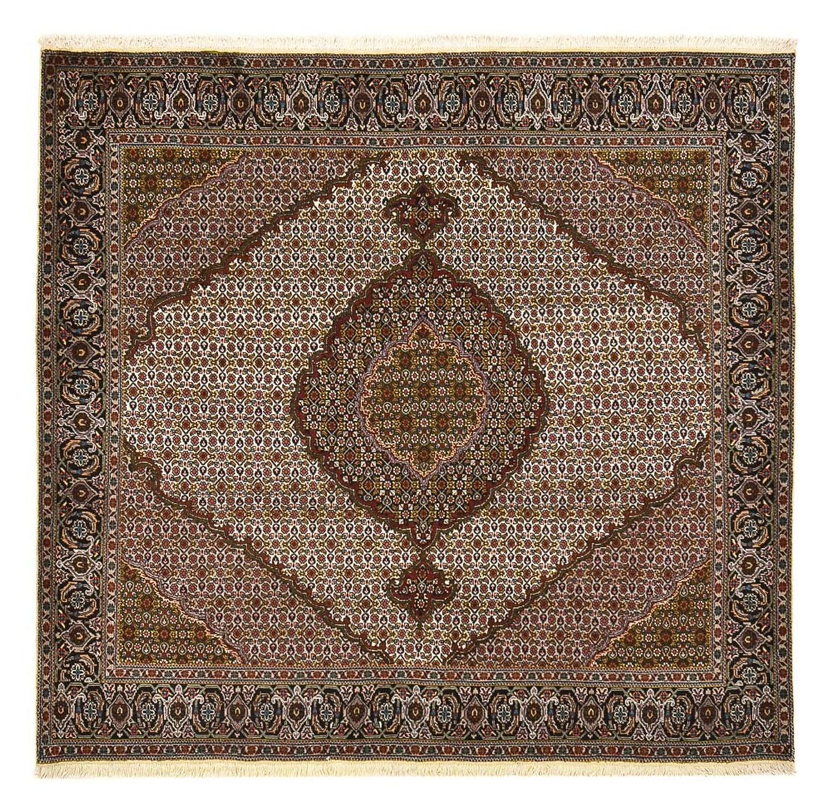 Perserteppich - Täbriz - Royal quadratisch  - 203 x 200 cm - braun