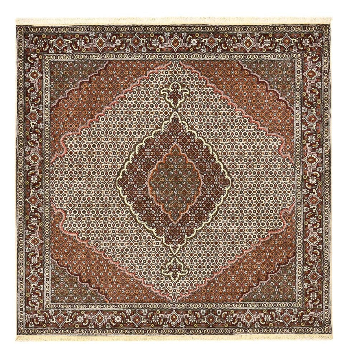 Perserteppich - Täbriz - Royal quadratisch  - 205 x 201 cm - hellbraun