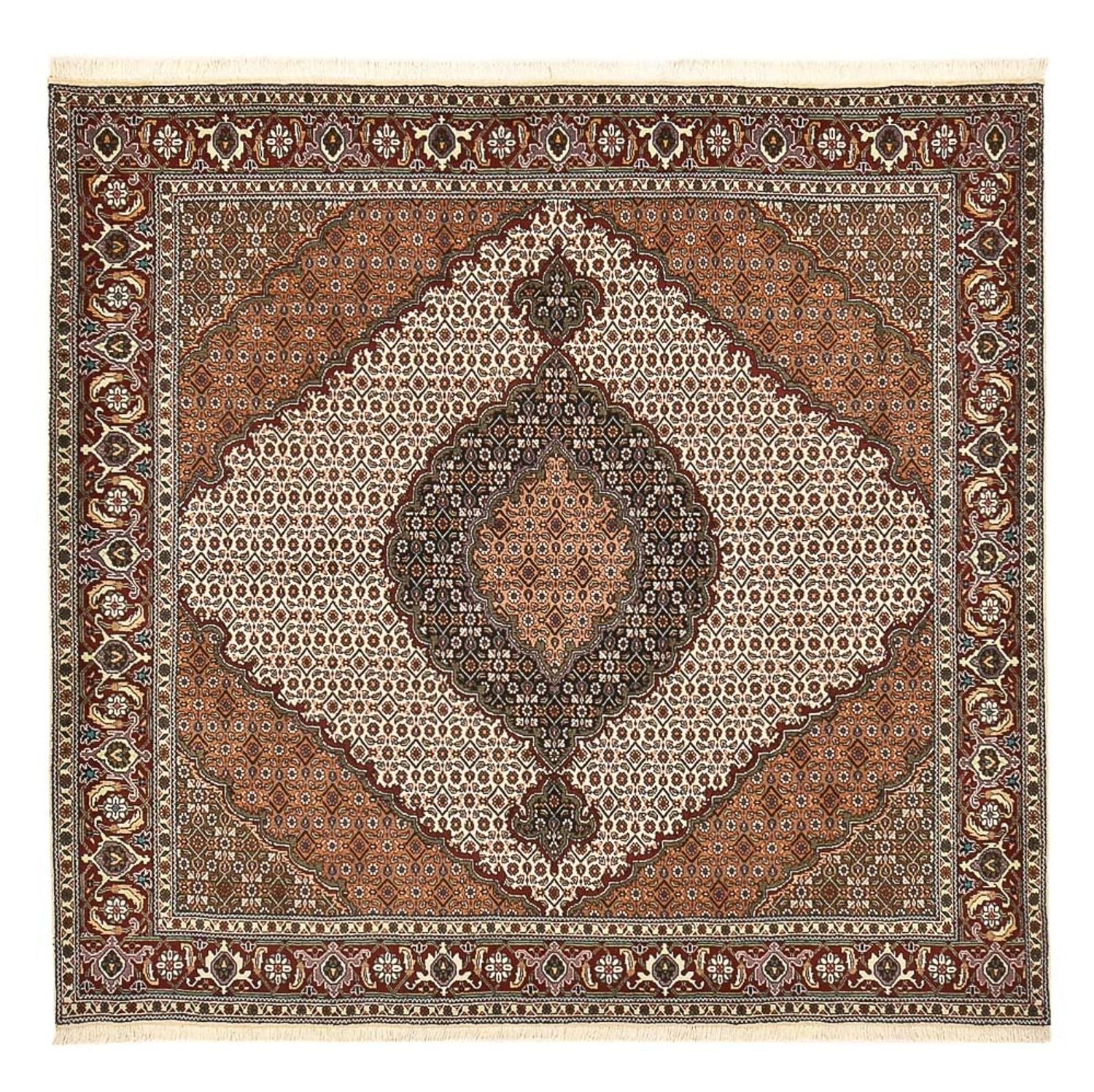 Perserteppich - Täbriz - Royal quadratisch  - 199 x 198 cm - hellbraun
