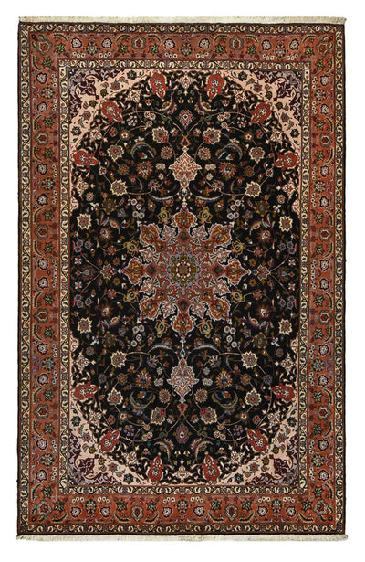 Täbriz - 40 Raj Teppich 201x308cm - Perserteppich - dunkelblau