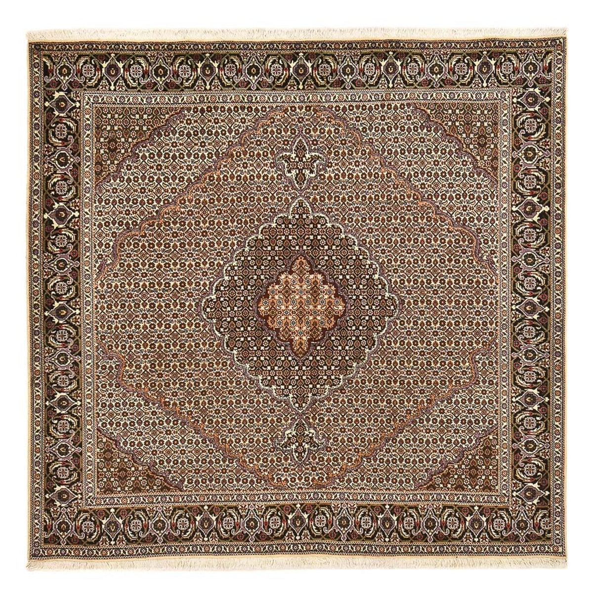 Perserteppich - Täbriz - Royal quadratisch  - 202 x 202 cm - braun