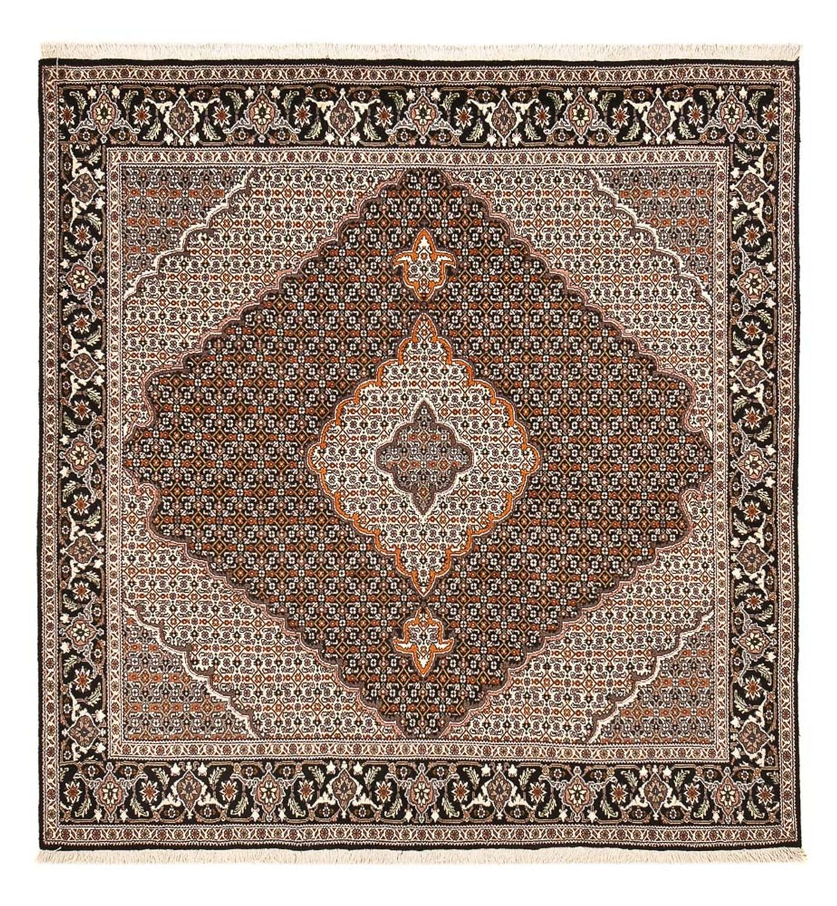 Perserteppich - Täbriz - Royal quadratisch  - 207 x 200 cm - braun