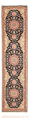Täbriz - 60 Raj Teppich 74x308cm - Perserteppich - Läufer / Dunkelblau / 74 x 308 cm Läufer
