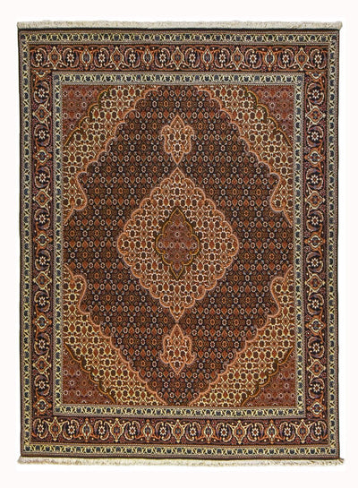 Täbriz - 40 Raj Teppich 152x202cm - Perserteppich - braun
