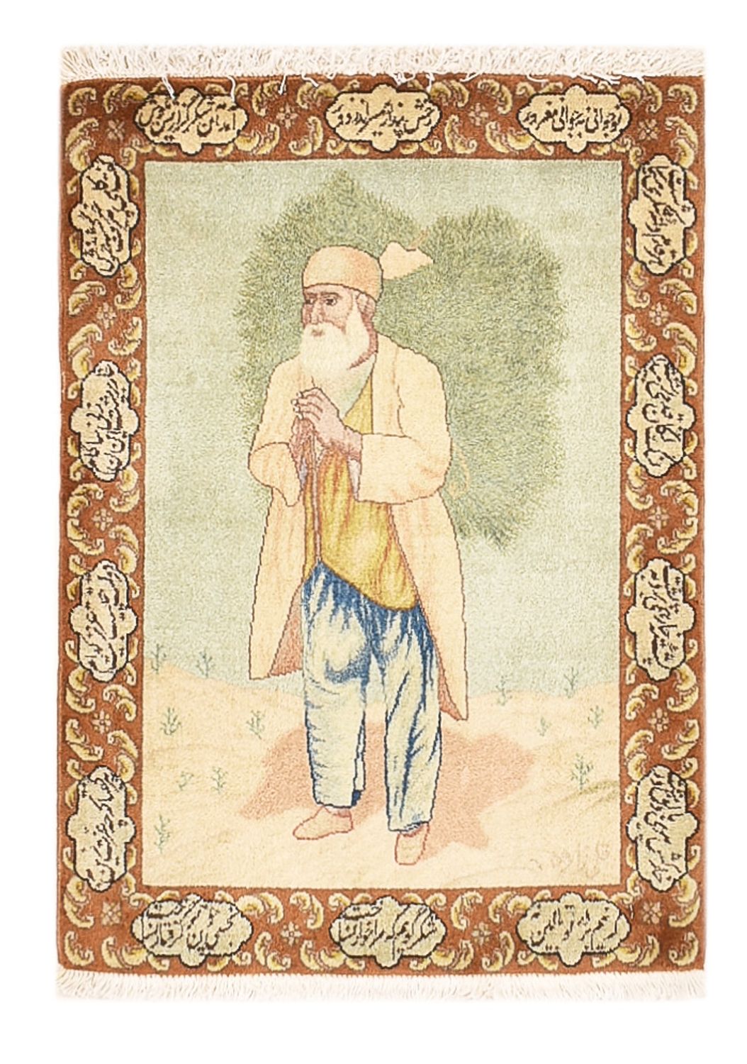 Perserteppich - Täbriz - Royal - 73 x 56 cm - mehrfarbig