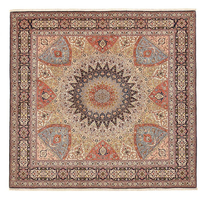 Perserteppich - Täbriz - Royal quadratisch  - 254 x 248 cm - dunkelbeige