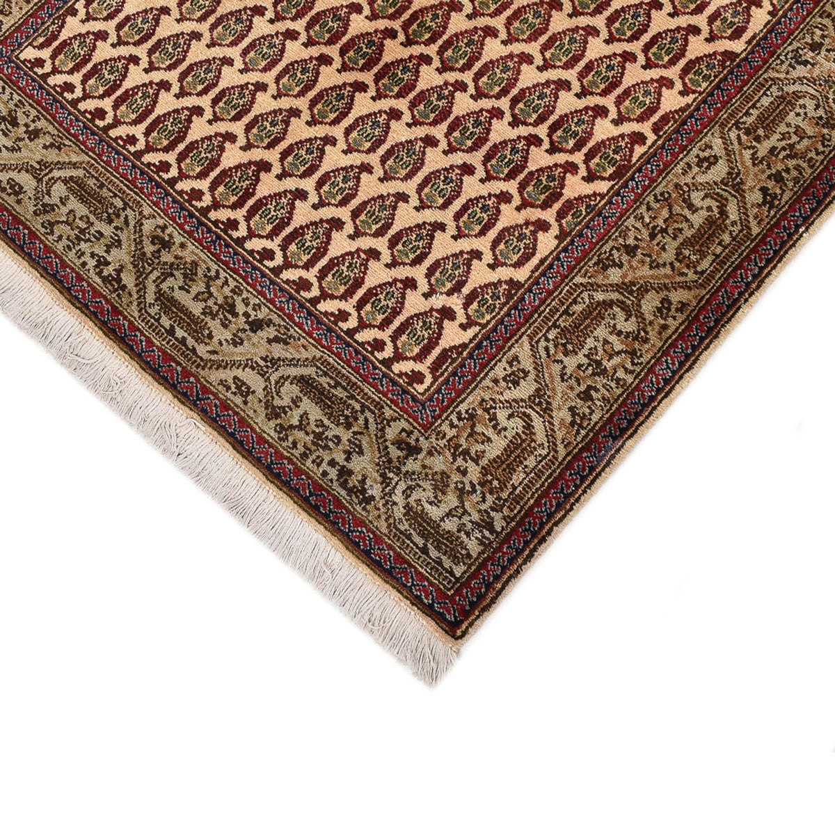 Läufer Perser - Täbriz - Royal - 427 x 97 cm - dunkelbeige