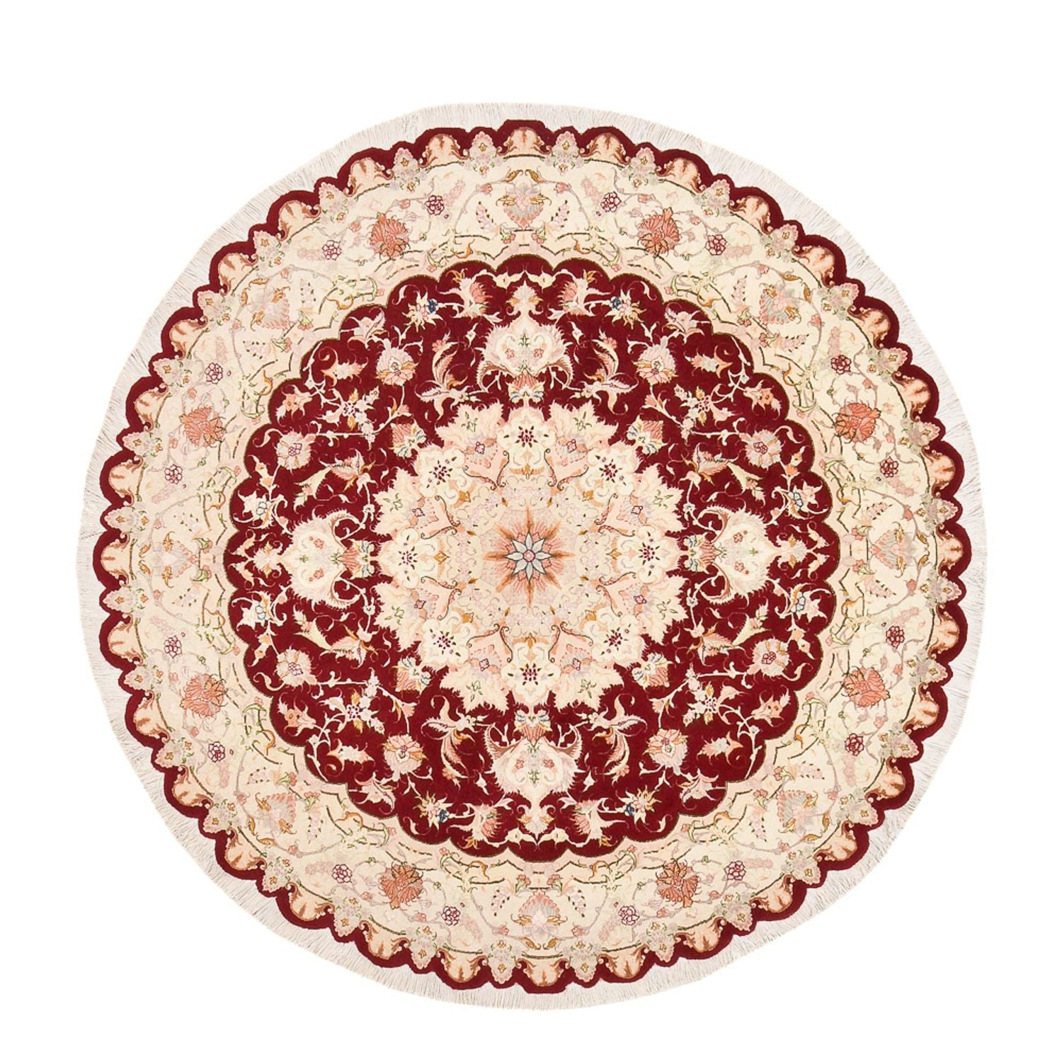 Perserteppich - Täbriz - Royal rund  - 200 x 200 cm - mehrfarbig