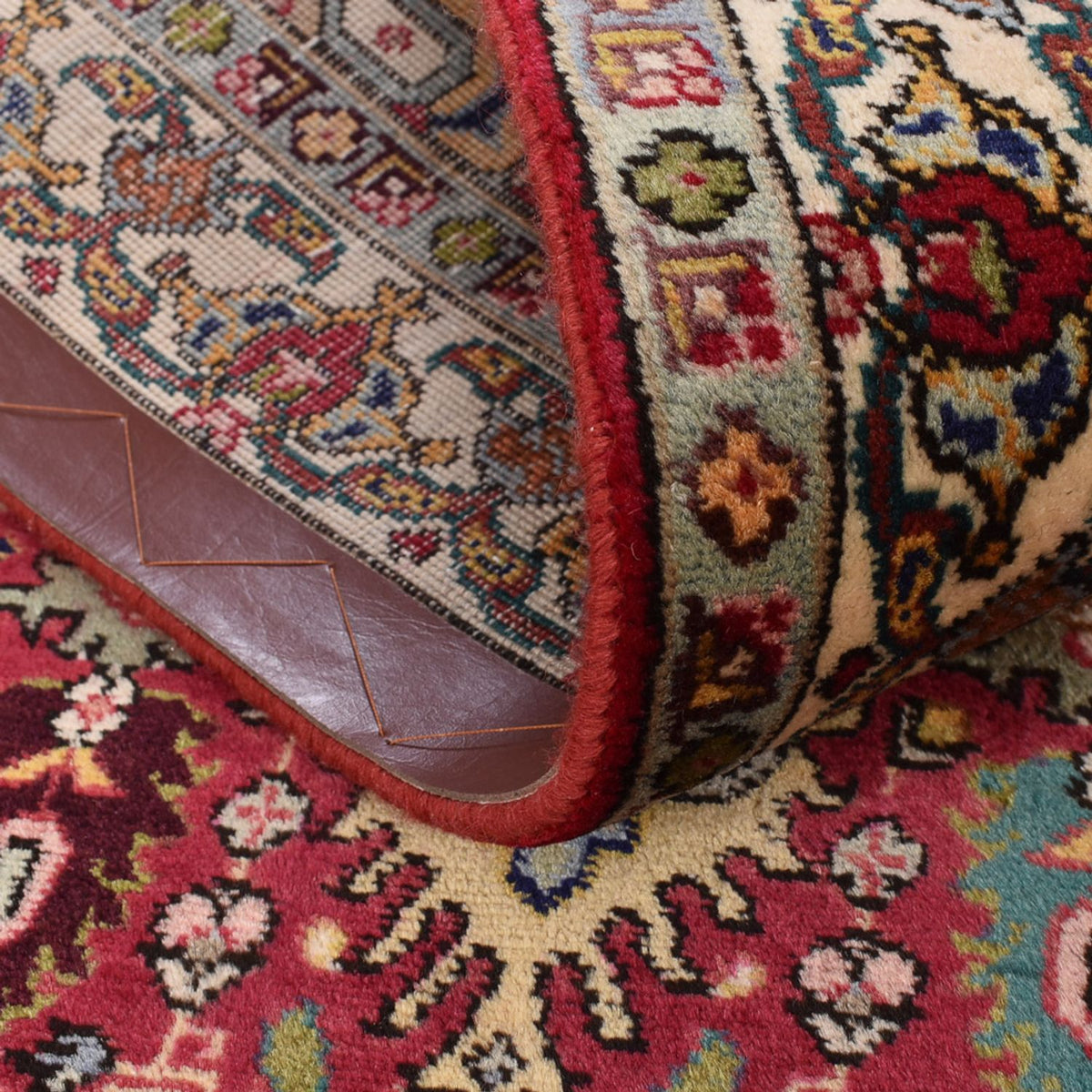 Läufer Perser - Täbriz - Royal - 408 x 80 cm - hellrot