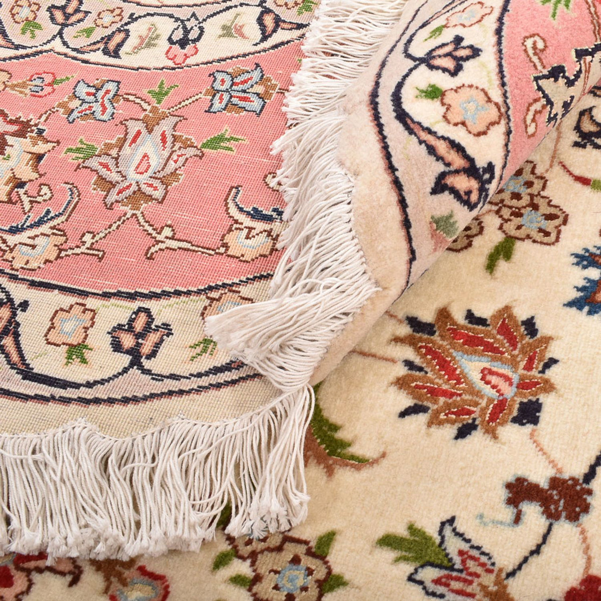 Perserteppich - Täbriz - Royal rund  - 200 x 200 cm - creme