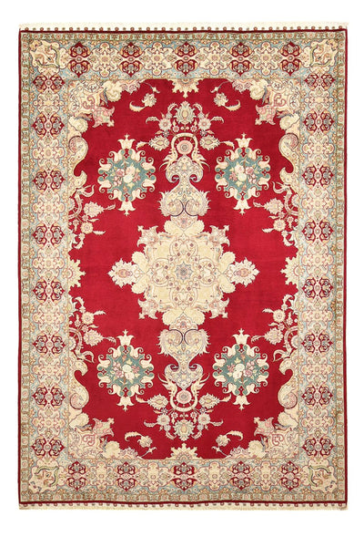 Täbriz - 50 Raj Teppich 204x310cm - Perserteppich - rot