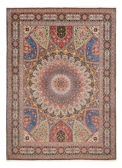 Täbriz - 50 Raj Teppich 302x411cm - Perserteppich - mehrfarbig