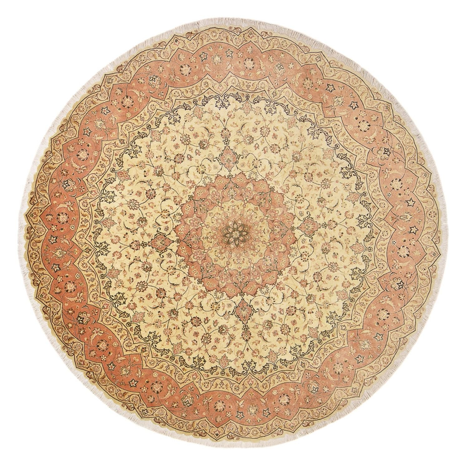 Perserteppich - Täbriz - Premium rund  - 310 x 310 cm - beige