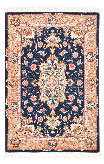 Täbriz - 50 Raj Teppich 59x91cm - Perserteppich - dunkelblau