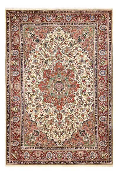 Täbriz - 40 Raj Teppich 252x367cm - Perserteppich - beige